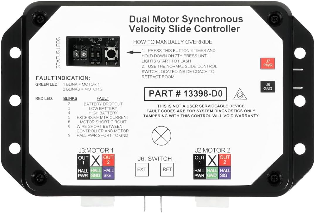 BOOST CONTROLLERS, BRAND, CATEGORY, KOZLIRA, Dual Motor Synchronous Velocity Slide Controller Compatible with Lippert in-Wall Slide-Out on RV #Replace 13398-DO 13398-C2 Controller V-Sync II