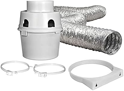 BRAND, CATEGORY, DUNDAS JAFINE, VENTS, Dundas Jafine TDIDVKZW Indoor Dryer Vent Kit with 4-Inch by 5-Foot Proflex Duct, 4 Inch, White