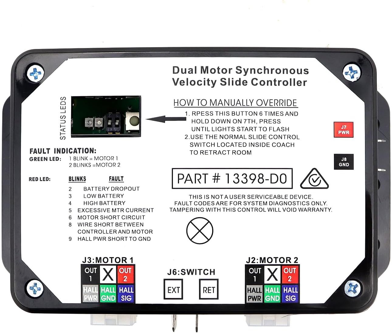 BOOST CONTROLLERS, BRAND, CATEGORY, FEXON, FEXON 13398-DO Slide Controller Dual Synchronous Velocity Slide Controller Compatible with Lippert in-Wall Slide-Out on RV Replaces Controller V-Sync II