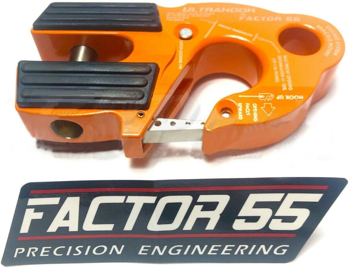 BRAND, CATEGORY, PROPER SPEC, WINCHES, Factor 55 Orange UltraHook Winch Hook for Up to 3/8" Winch Cable/Synthetic Rope