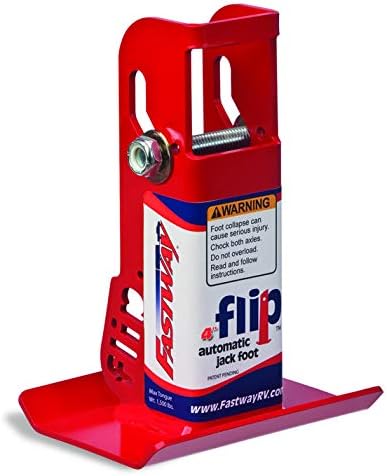 BRAND, CATEGORY, FASTWAY, JACKS & STABILIZERS, Fastway FLIP 88-00-6500 Trailer Tongue Automatic Fold-Up Jack Foot Plate for 2 1/4" Jacks-6" Extension (2-Inch Inner Jack Tube)