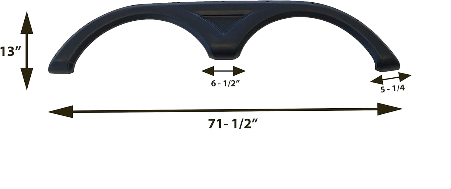 BODY, BRAND, CATEGORY, GENERIC, Fender - Skirt - Tandem - Aerolite/Coleman/Kodiak .090 x 13" x 71-1/2" - Haircell - Black - HDPE