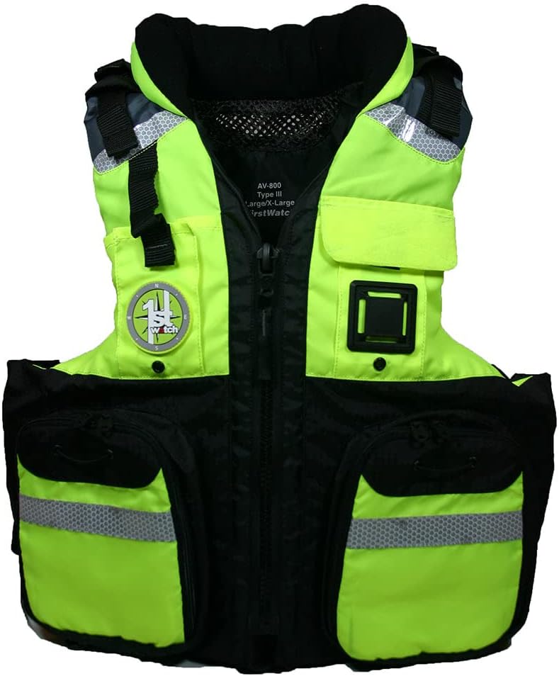 BRAND, CATEGORY, FIRST WATCH, OUTERWEAR, First Watch AV-800 Four Pocket Flotation Vest - Hi-Vis Yellow - Small to Medium