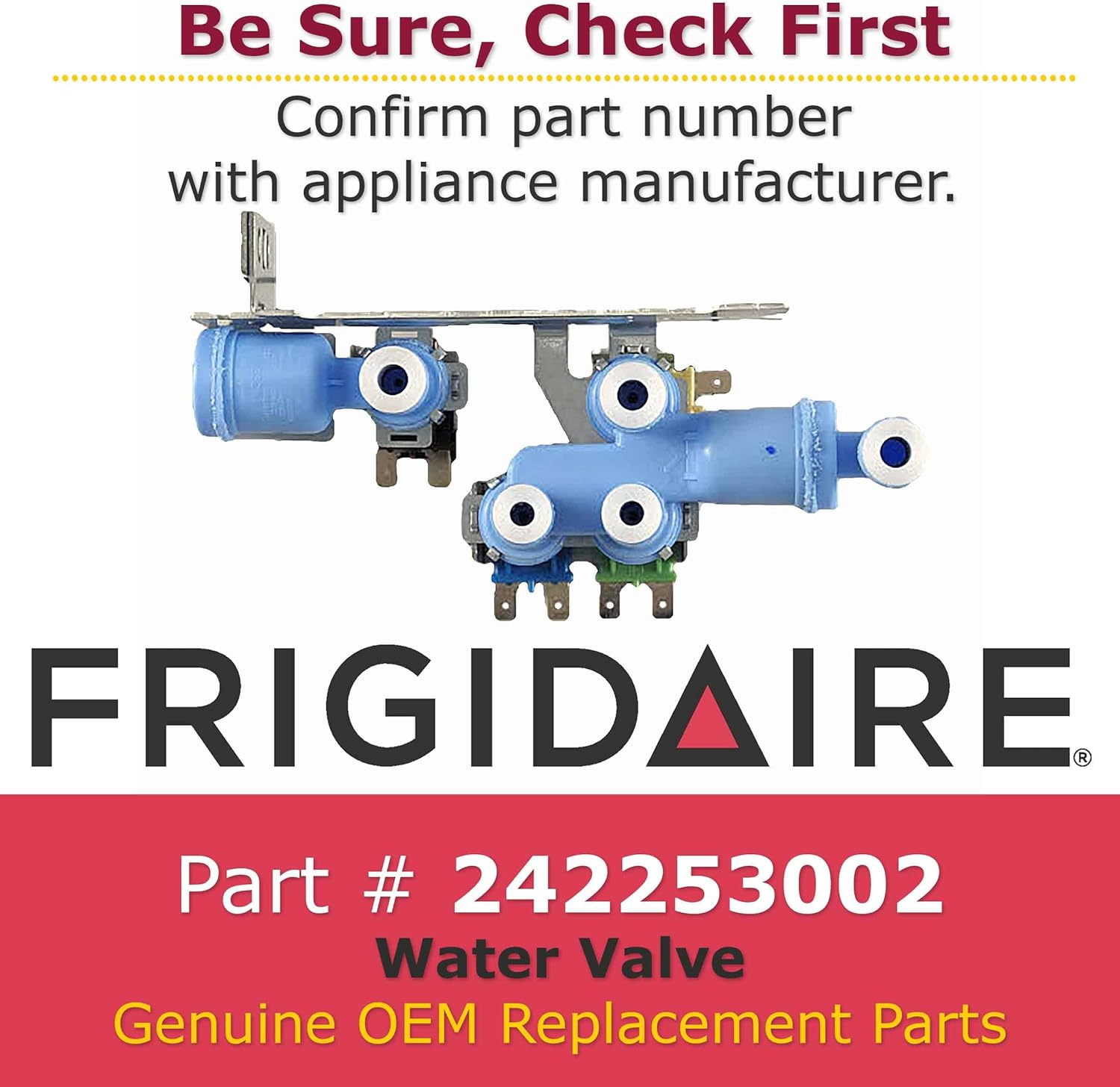 BRAND, CATEGORY, FRIGIDAIRE, WATER FILTERS, Frigidaire 242253002 Frigidare Water Valve