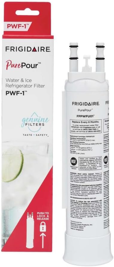 BRAND, CATEGORY, FRIGIDAIRE, WATER FILTERS, Frigidaire FPPWFU01 PurePour PWF-1 Water Filter 1 Count (Pack of 1)