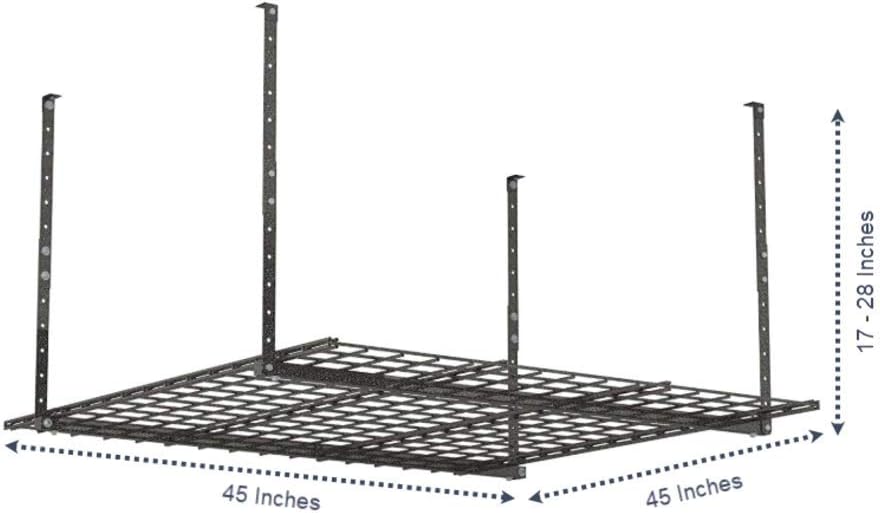 BRAND, CATEGORY, HYLOFT, STORAGE RACKS, Garage Storage System Bundle - Overhead Storage Rack, Wall Shelves, and Accessories