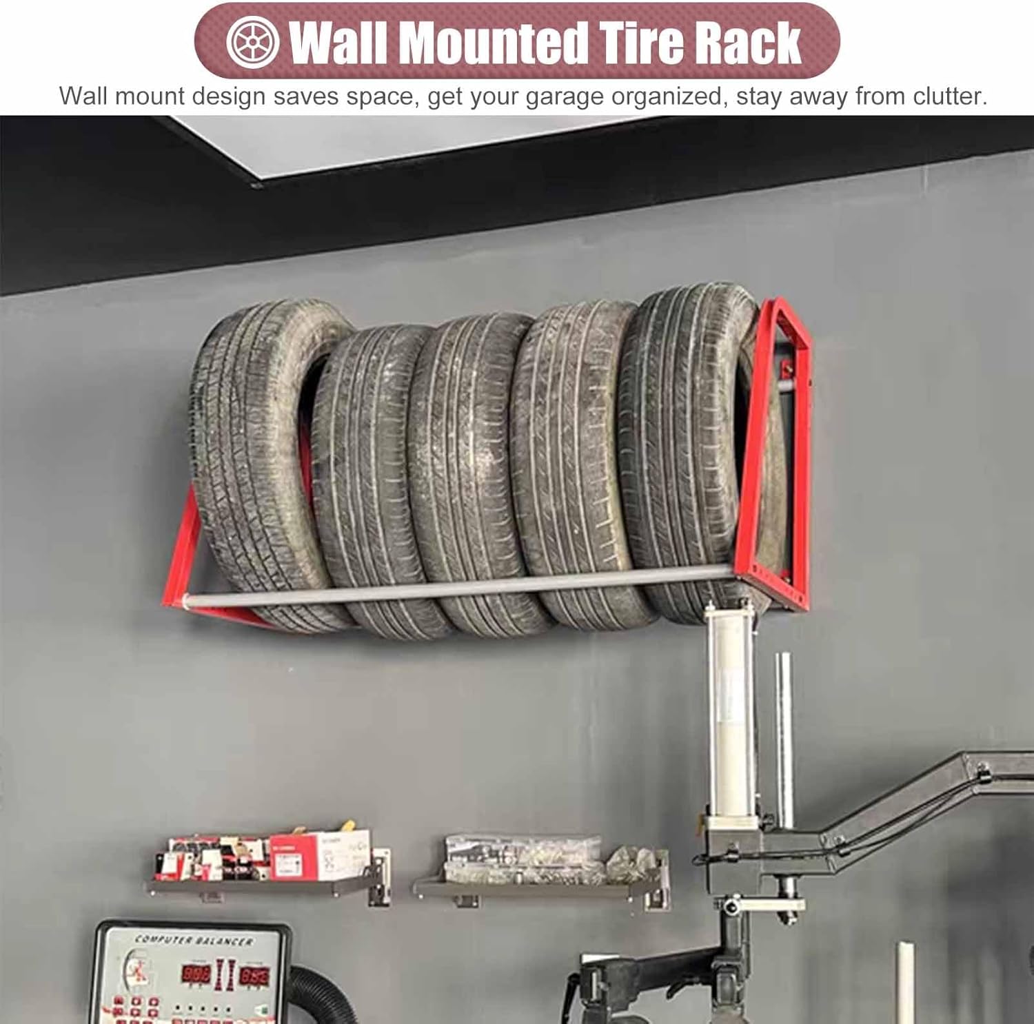 BRAND, CATEGORY, JYDQM, STORAGE RACKS, Garage Tire Storage Rack Metal Tire Shelf Rack for Garage Wall, Hanging Tire Storage Organizer Holder, Car Wheel Tyre Shelves Stand for Workshop/Repair Shop/Basement