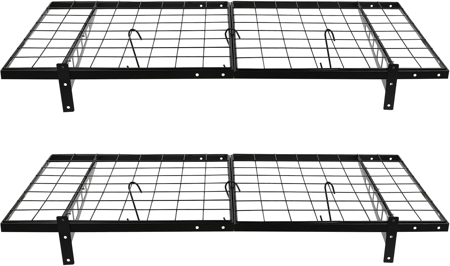 BAZARGAME, BRAND, CATEGORY, SHELVES, 2 Pack Garage Shelving Wall Mounted 12-inch-by-48-inch Heavy Duty Wall Shelf Loads 300 lbs Garage Storage System Shelves with 4 Accessory Hooks Garage Wall Storage for Shop Shed Garage Storage Black