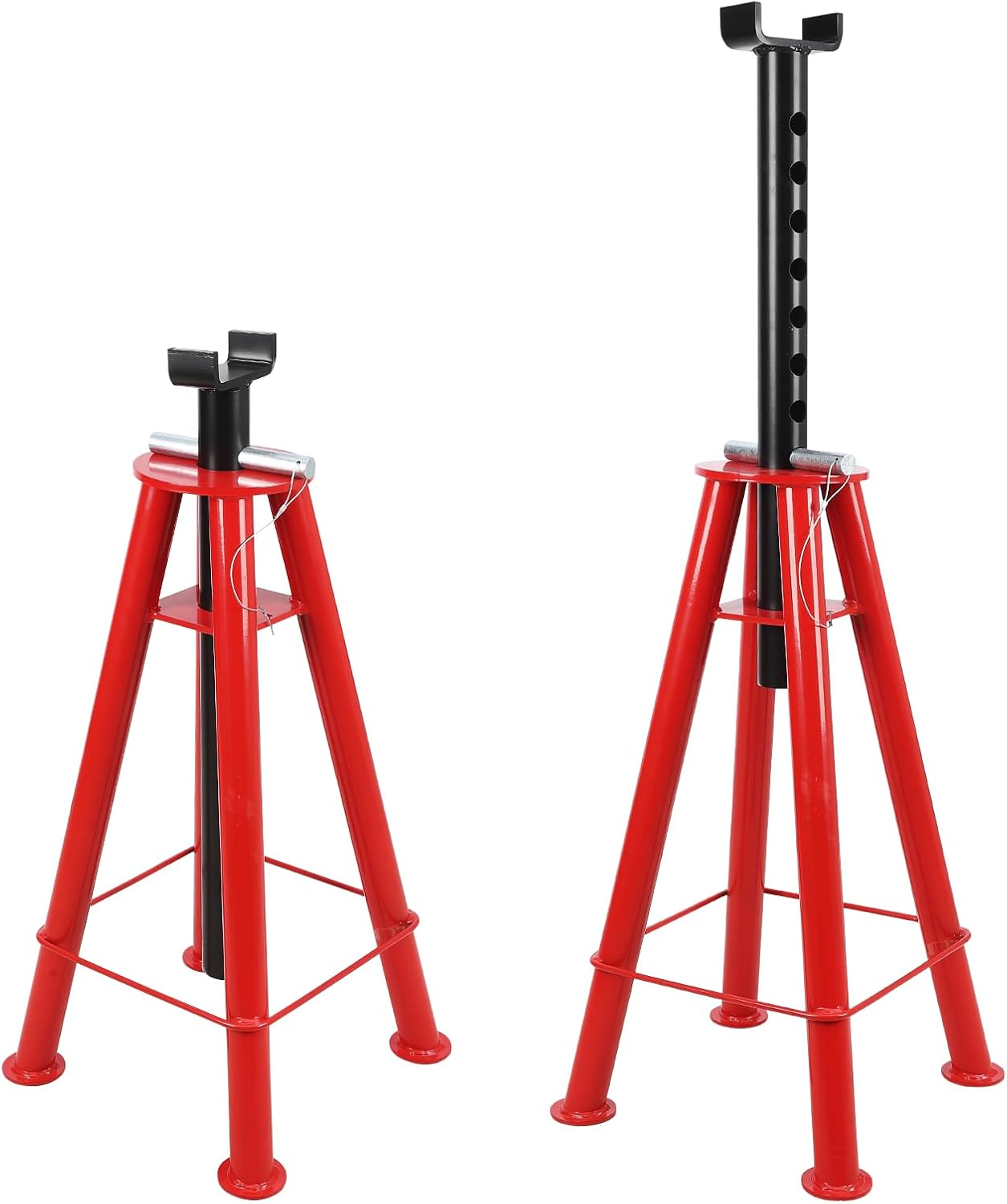 BRAND, CATEGORY, GARVEE, JACK STANDS, Garvee 10 Ton Jack Stands, Heavy Duty Car Jack Stand for Trucks & Equipment, Pin Type Adjustable Height Automotive Jack Stands with Lock, Red, 1 Pair