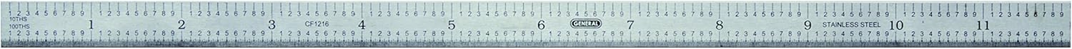 BRAND, CATEGORY, GENERAL TOOLS, RULERS, General Tools Stainless Steel 6-Inch Flexible Industrial Straight Edge Ruler, 1/32, 1/64, 1/10, 1/100 Graduations