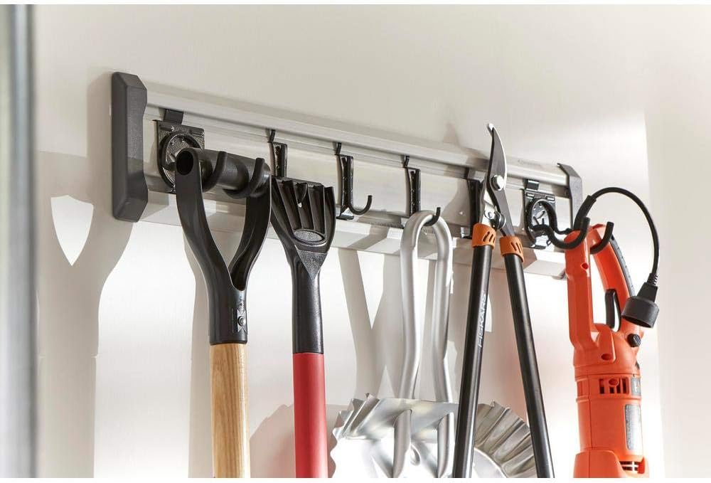 BRAND, CABINETS & STORAGE SYSTEMS, CATEGORY, GLADIATOR, Gladiator GAGP32GAEY 32 in. L GearTrack Garage Wall Storage Kit with 6-Hooks