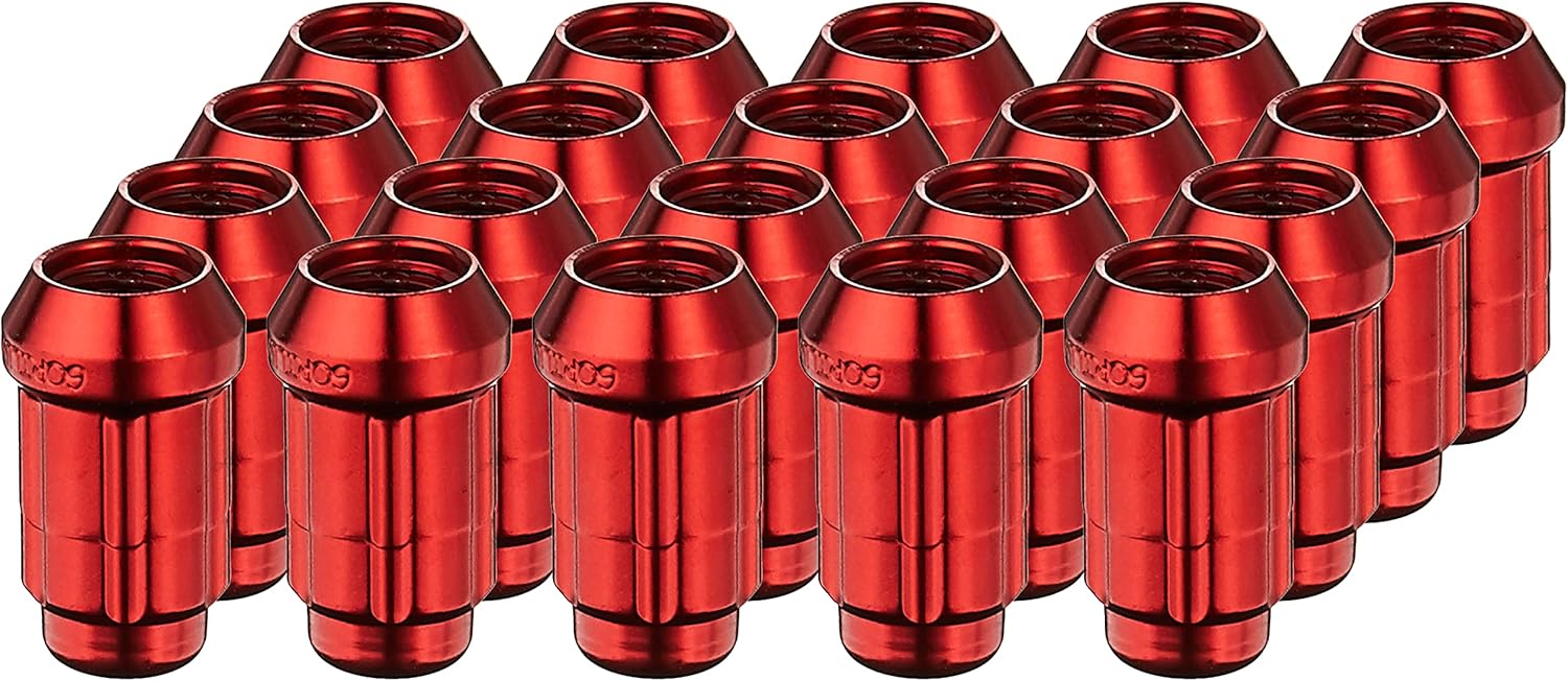 BRAND, CATEGORY, GORILLA, LUG NUTS, Gorilla Automotive 21133RD Small Diameter Acorn Red 5 Lug Kit (12mm x 1.50 Thread Size) - Pack of 20