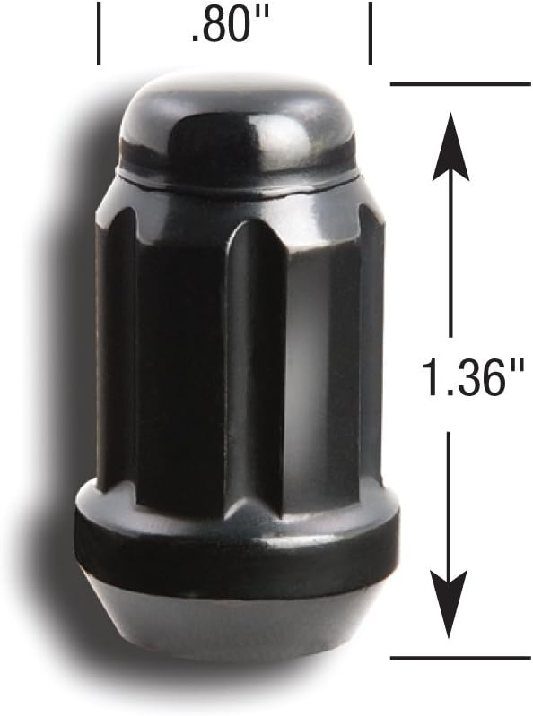 BRAND, CATEGORY, GORILLA, LUG NUTS, Gorilla Automotive 21123BC Small Diameter Acorn Black 5 Lug Kit (12mm x 1.25 Thread Size) - Pack of 20