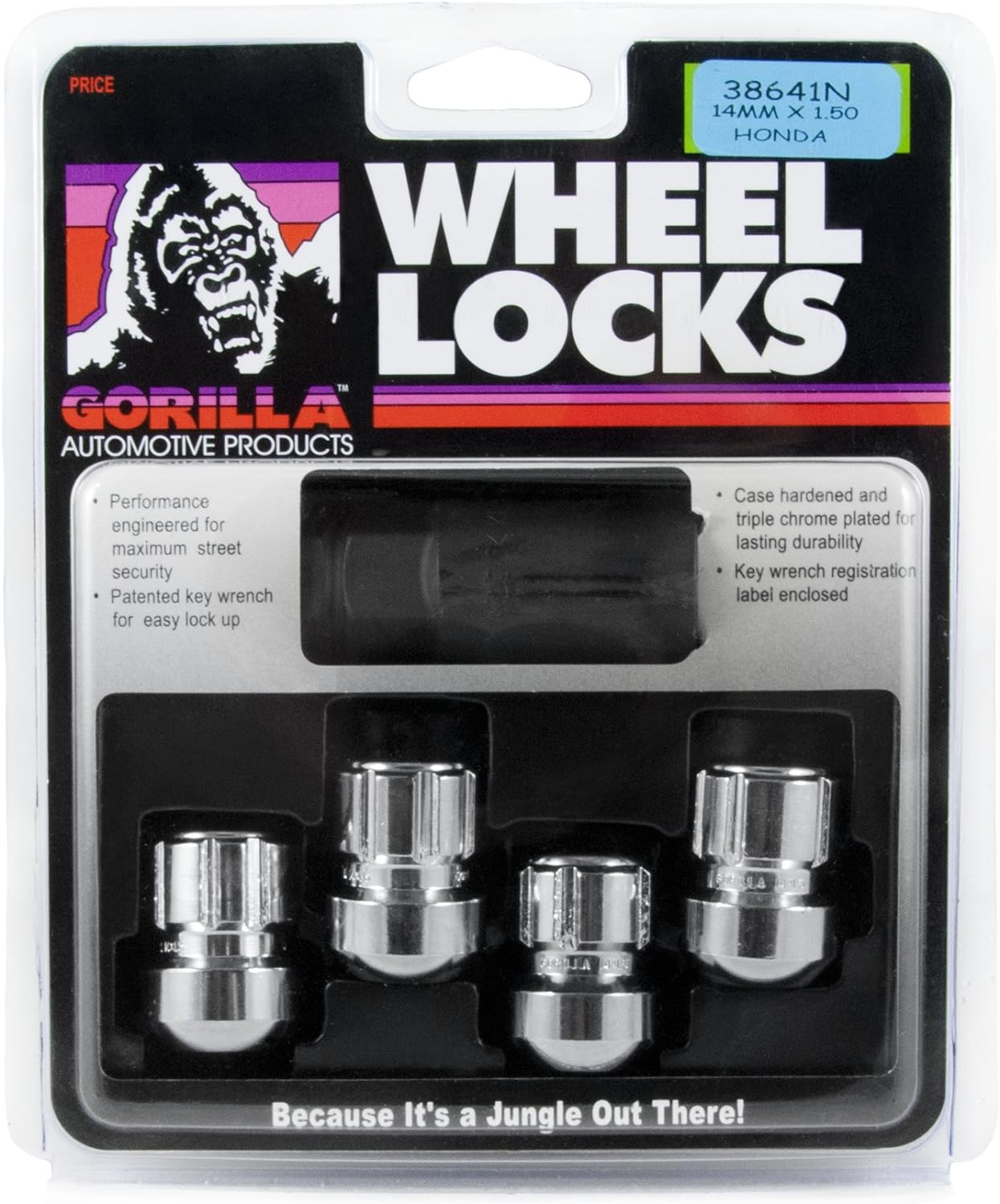 BRAND, CATEGORY, GORILLA, WHEEL LOCKS, Gorilla Automotive 38641N Chrome Honda/Acura Ball Seat Wheel Locks (14mm x 1.50 Thread Size)