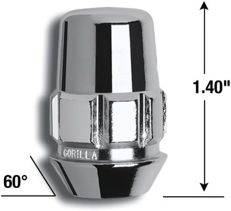 BRAND, CATEGORY, GORILLA, WHEEL LOCKS, Gorilla Automotive 71631N Acorn Wheel Locks (12mm x 1.50 Thread Size) - Pack of 4