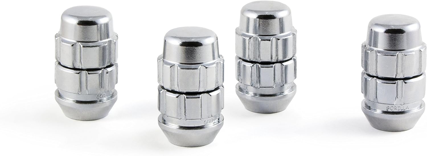 BRAND, CATEGORY, GORILLA, WHEEL LOCKS, Gorilla Automotive (71631X) 12mm x 1.50 Thread Size Acorn Chrome X2 Wheel Lock, (Pack of 4)