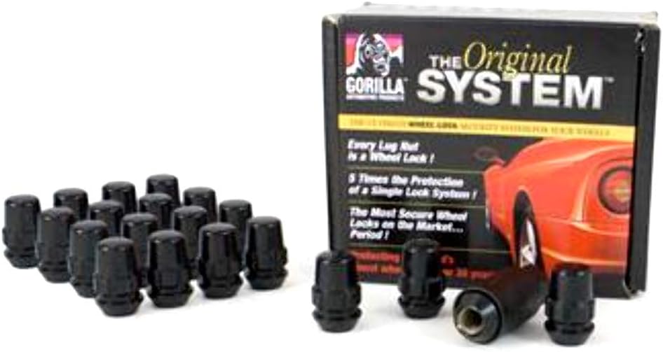 BRAND, CATEGORY, GORILLA, WHEEL LOCKS, Gorilla Automotive 71643NBC Black 14mm x 1.5 Wheel Lock, (Pack of 20)