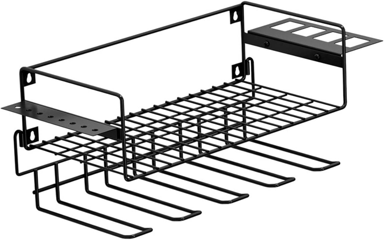 BRAND, CATEGORY, GENERIC, STORAGE RACKS, Handheld Power Tool Organizer Wall Mounted Versatile with 5 Slots Black for