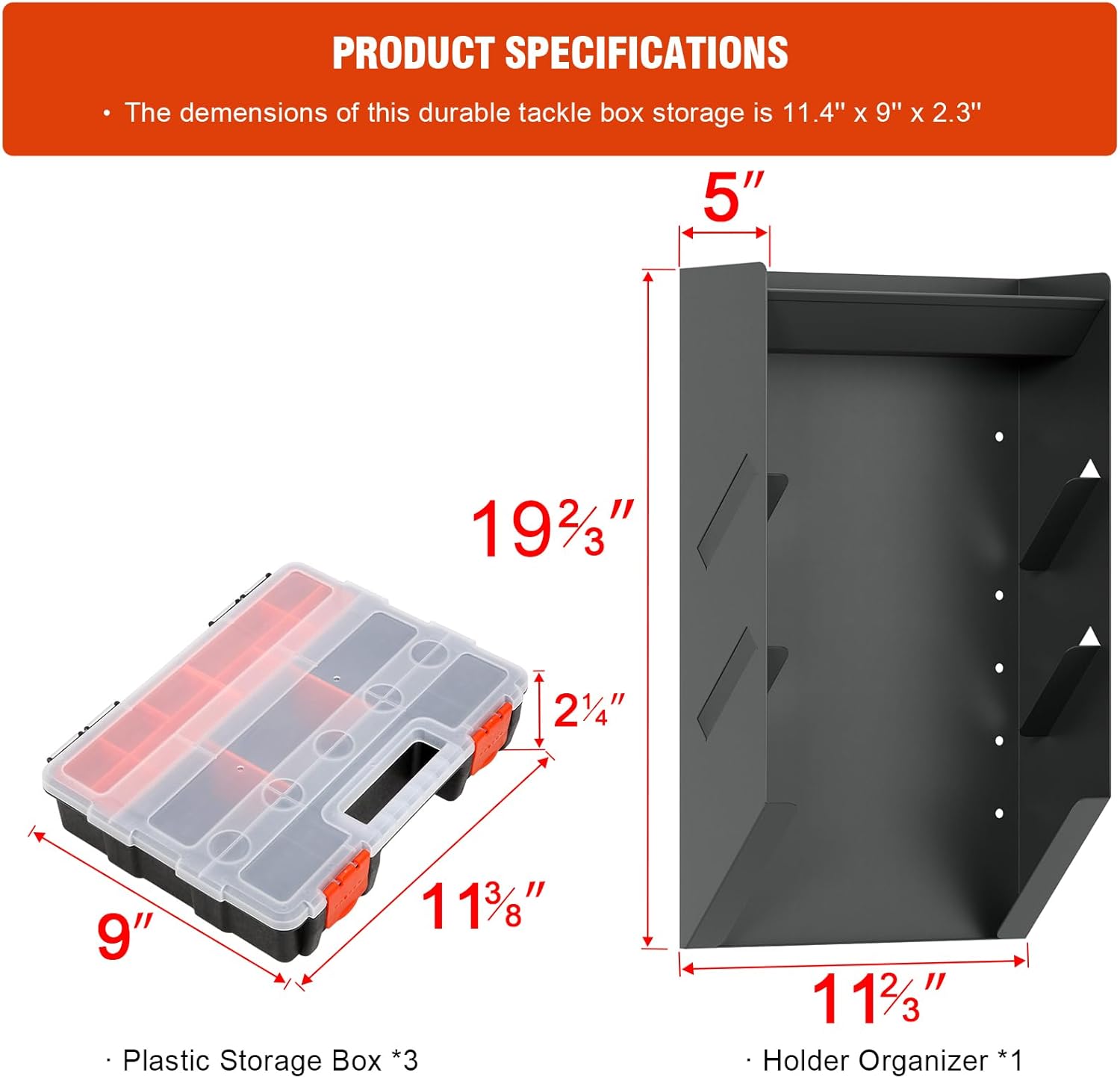 BRAND, CATEGORY, DWALE, STORAGE RACKS, Hanging Tote Kit for Van Shelving Storage,3 Plastic Storage Box with accompanied bya Convenient Set of Hanging Organizer Holders Specialized Storage for Small Parts, Screws, and Hardware