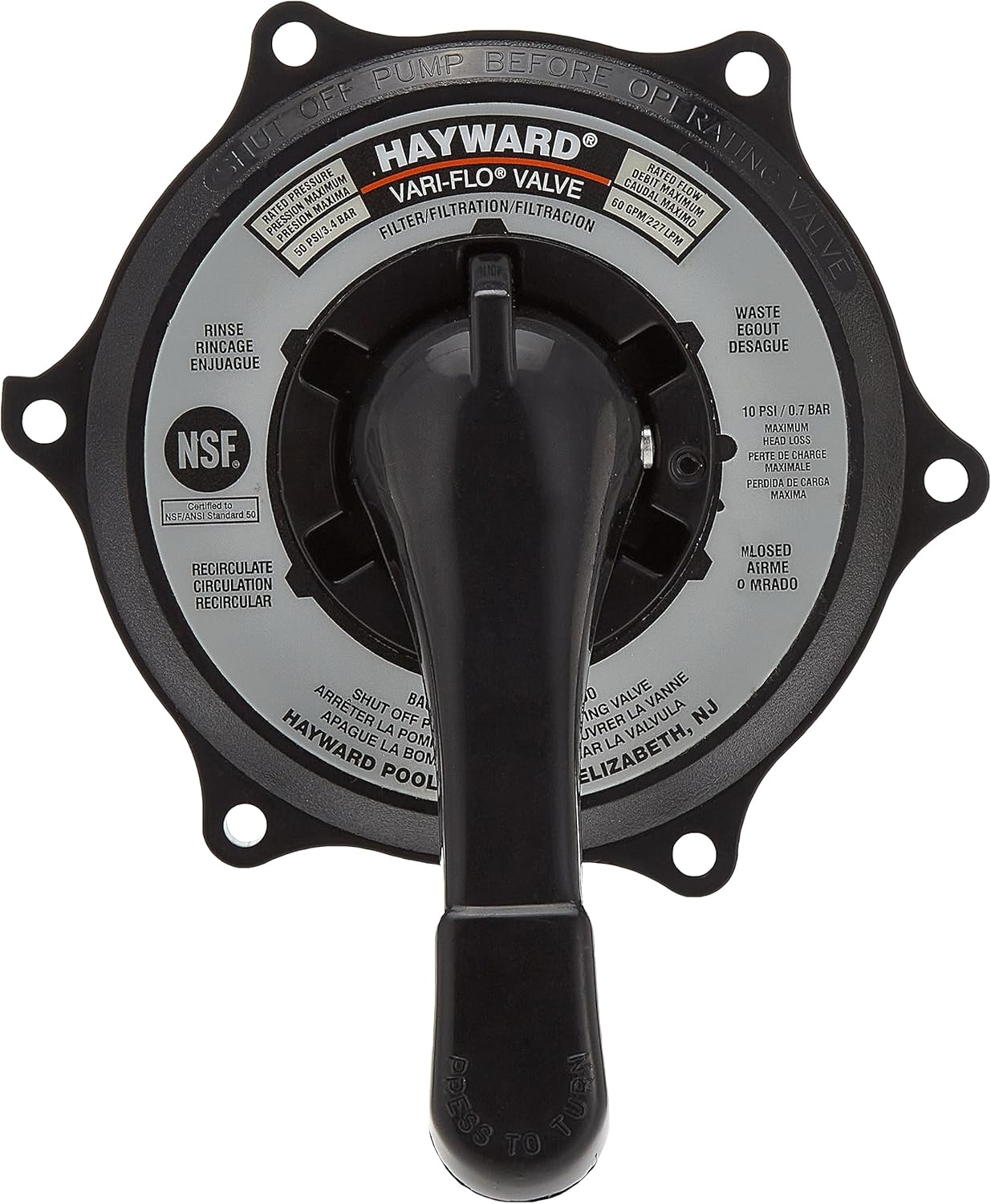 BRAND, CATEGORY, HAYWARD, POOL & SPA REPLACEMENT PARTS, Hayward SPX0710XBA17 Key Cover and Handle Assembly Replacement for Hayward Multiport Valves