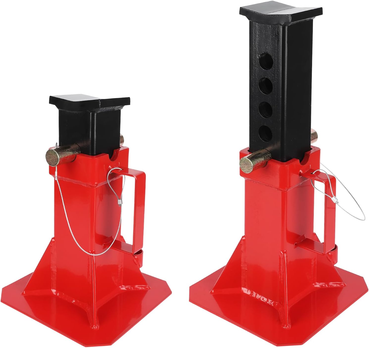 BRAND, CATEGORY, JACK STANDS, TOWALLMARK, Heavy Duty Car Jack Stand, Pin Type Adjustable Height Automotive Jack Stands with Lock, 12 Ton (26,400 lb) Capacity, Red, 1 Pair