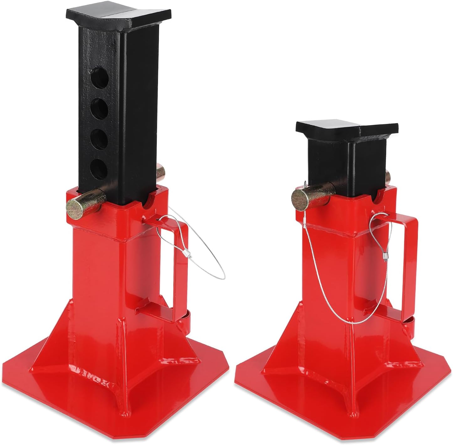 BRAND, CATEGORY, JACK STANDS, PIONEERWORKS, PioneerWorks Heavy Duty Car Jack Stand, Heavy Duty Pin Type Professional Car Jack Stand with Lock, Automotive Jack Stands, Adjustable Height 11"-18", 12 Ton (26,400 Lb) Capacity, Red, 1 Pair