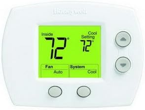 BRAND, CATEGORY, PROGRAMMABLE, RESIDEO, Honeywell TH5110D1022 FocusPRO 5000 Digital Non-Programmable Thermostat Power Method: Hardwired or Battery Stages Heat/Cool: 1/1 Heat/Cool/Heat Pump