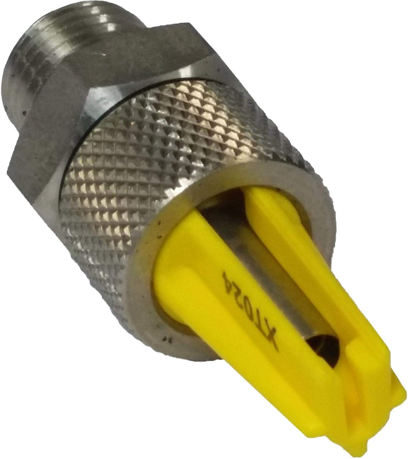 BRAND, CATEGORY, HY-PRO, NOZZLES, Hypro Boom X Tender XT024 Agricultural Sprayer Boom, Boomless Flat Fan Nozzle Size 24, 1/4" Male NPT Thread, Yellow