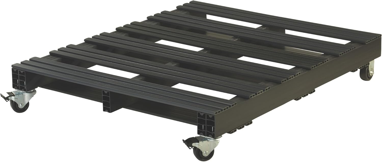 BRAND, CATEGORY, HARDWARE, JIFRAM EXTRUSIONS, Inc Jifram 05000202 48-Inch x 40-Inch Recycled Plastic Pallet with Casters and a 1,500 Pound Weight Capacity