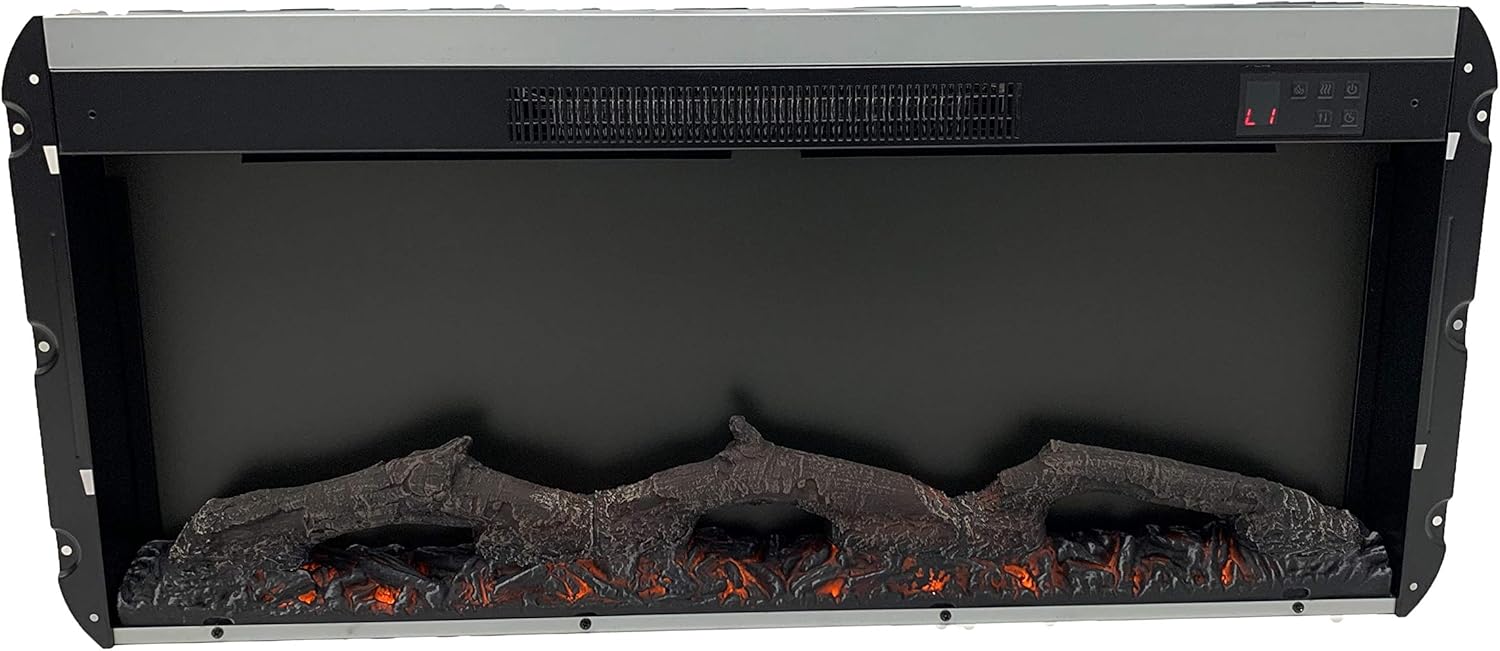 BRAND, CATEGORY, ELECTRIC FIREPLACES, TIARA, Innoflame Fireplace Electric 36" Flat Front Log Bed w/Remote Control (Black)