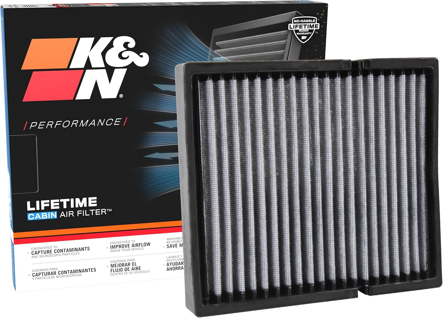 BRAND, CATEGORY, K&N, PASSENGER COMPARTMENT AIR FILTERS, K&N Cabin Air Filter: Premium, Washable, Clean Airflow to your Cabin Air Filter Replacement: Designed For Select 2006-2022 Toyota/Subaru/Lexus/Mazda Vehicle Models, VF2054