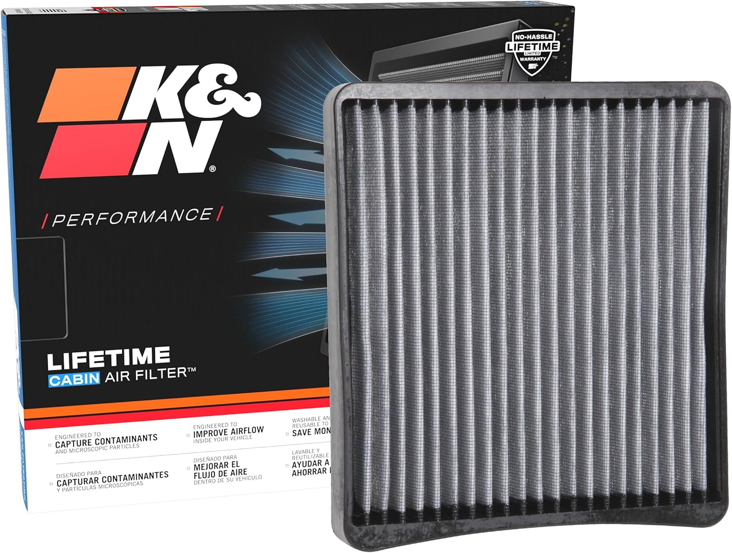 BRAND, CATEGORY, K&N, PASSENGER COMPARTMENT AIR FILTERS, K&N Cabin Air Filter: Premium, Washable, Clean Airflow to your Cabin Air Filter Replacement: Designed for Select 2019-2021 RAM (1500, 2500, 3500) Vehicle Models, VF2065