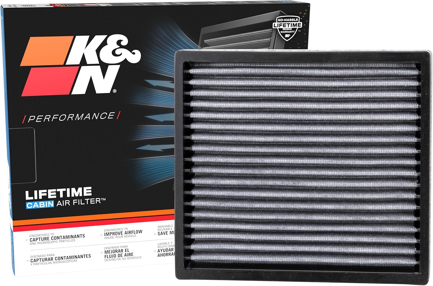 BRAND, CATEGORY, K&N, PASSENGER COMPARTMENT AIR FILTERS, K&N Cabin Air Filter for Select 2000-2019 Toyota, Subaru, Land Rover, Jaguar, Lexus, Scion - Washable, High Airflow