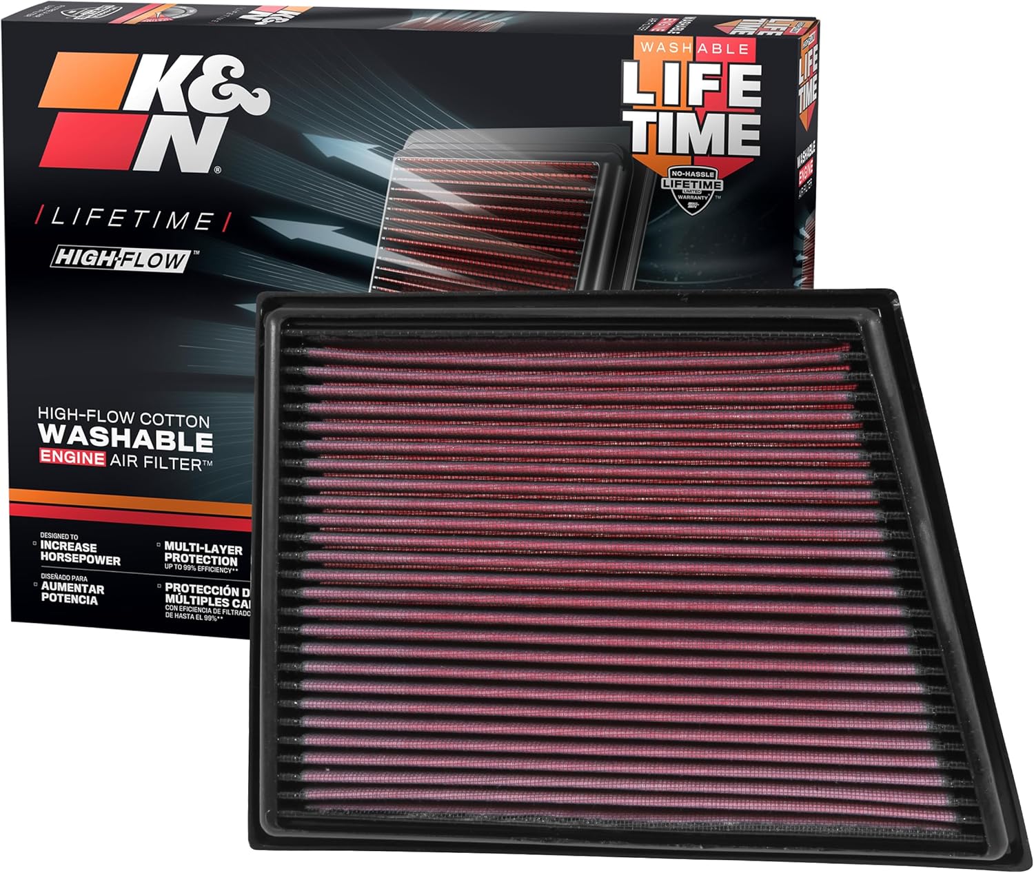 AIR FILTERS, BRAND, CATEGORY, K&N, K&N Engine Air Filter: Increase Power & Acceleration, Washable, Premium, Replacement Car Air Filter: Compatible 2014-2019 BMW/Mini Cooper (Active Tourer, Gran Tourer, X1, X2, Cooper, Clubman), 33-3025