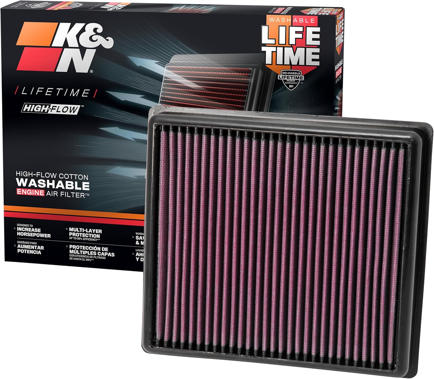 AIR FILTERS, BRAND, CATEGORY, K&N, K&N Engine Air Filter: Increase Power & Acceleration, Washable, Premium, Replacement Car Air Filter: Compatible with 2011-2019 BMW (114d, 116d, 116i, 118d, 118i, 120d, 125d, 218d, 218i & more),33-2990