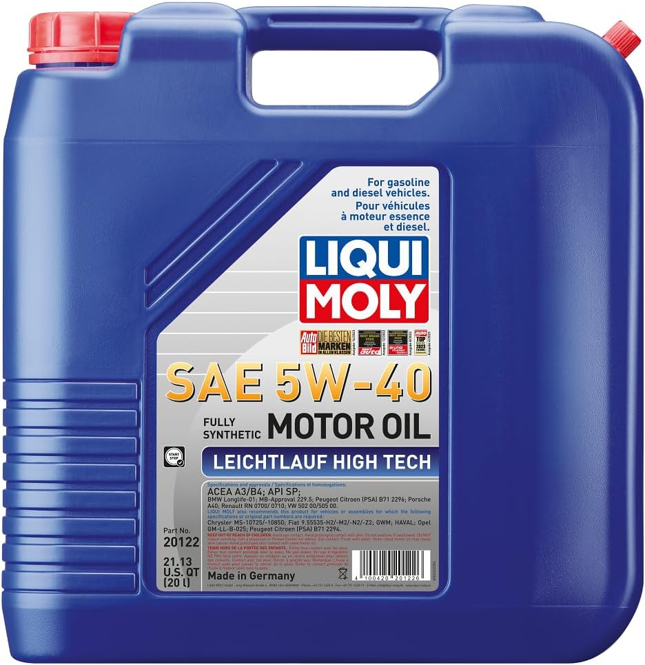 BRAND, CATEGORY, LIQUI MOLY, MOTOR OILS, Liqui Moly Leichtlauf High Tech SAE 5W-40 | 5 L | Synthesis technology motor oil | SKU: 2332