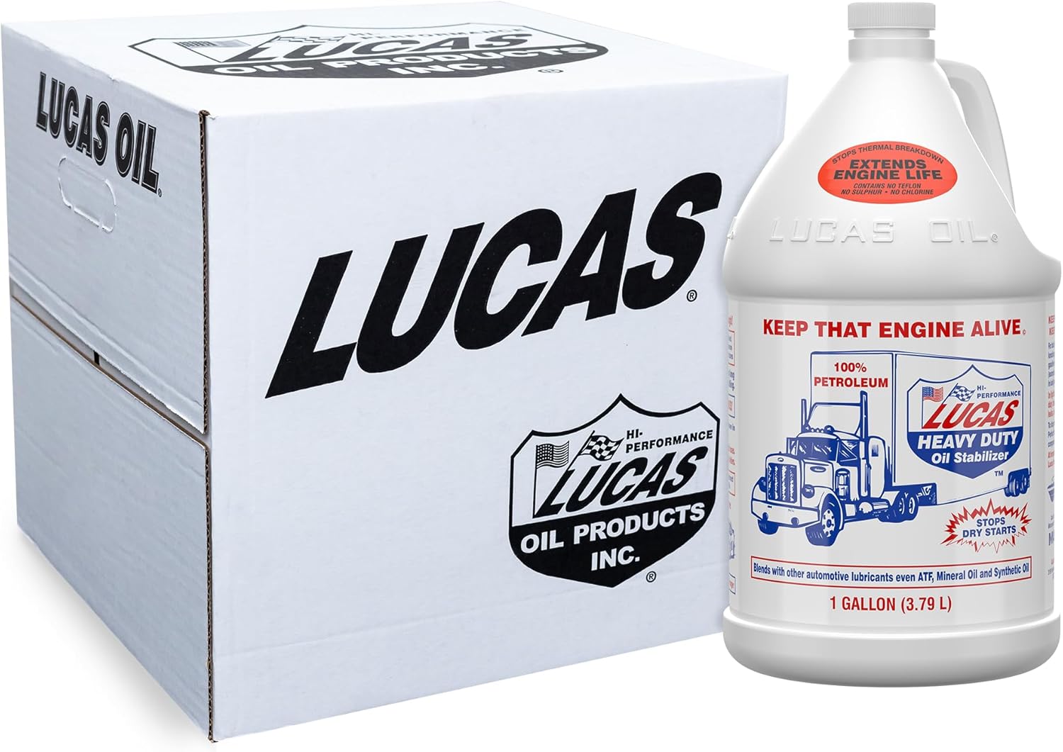 BRAND, CATEGORY, LUCAS, MOTOR OILS, Lucas Oil 10002 Heavy Duty Oil Stabilizer - 1 Gallon (Pack of 4)