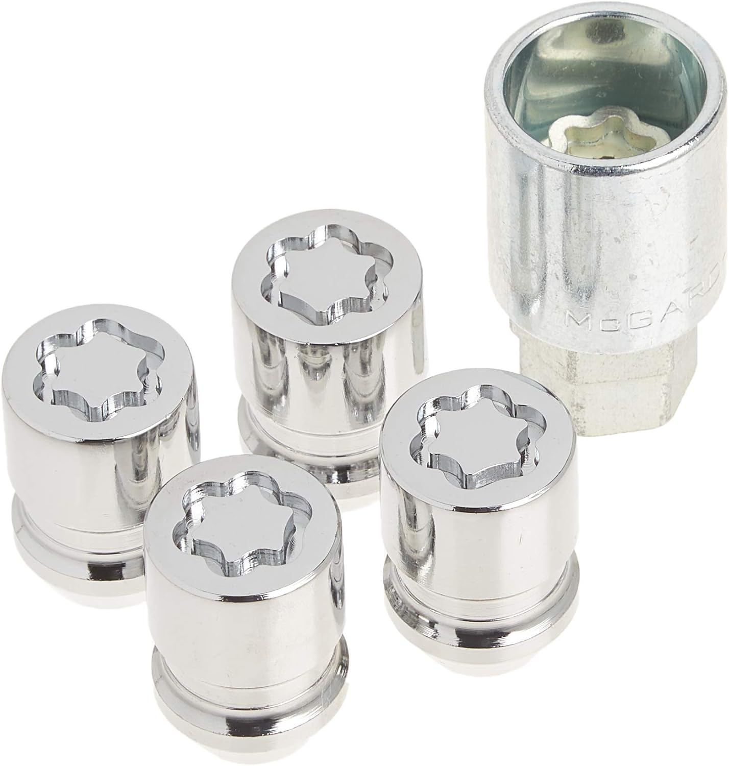 BRAND, CATEGORY, MCGARD, WHEEL LOCKS, MCGARD 24157 Chrome Cone Seat Wheel Locks (M12 x 1.5 Thread Size) - 4 Locks / 1 Key