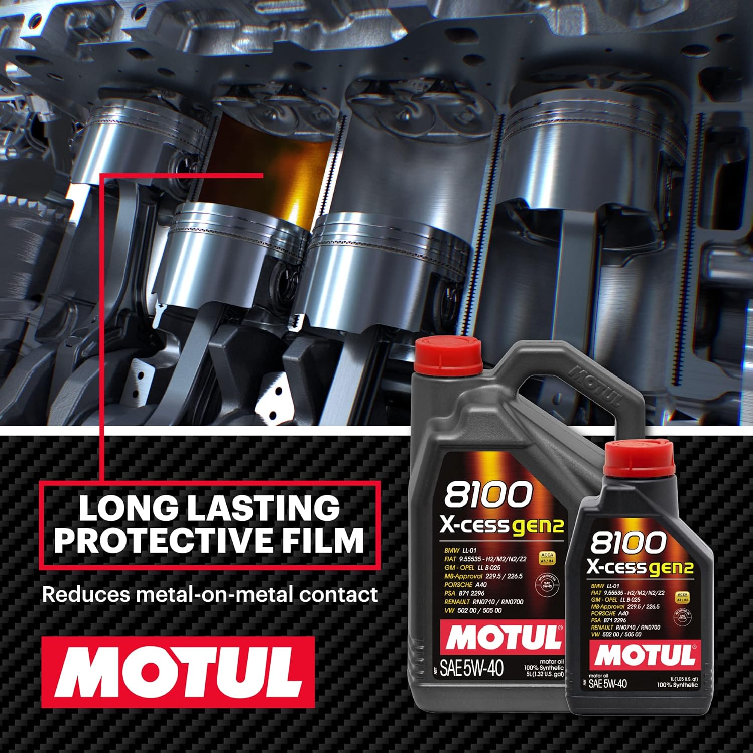 BRAND, CATEGORY, MOTOR OILS, MOTUL, MOTUL 8100 X-CESS GEN2 5W-40 5 Liter Premium Engine Oil 100% Synthetic