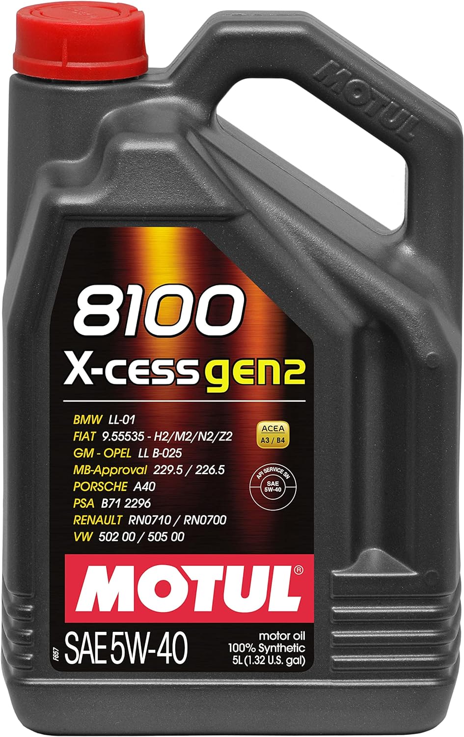 BRAND, CATEGORY, MOTOR OILS, MOTUL, MOTUL 8100 X-CESS GEN2 5W-40 5 Liter Premium Engine Oil 100% Synthetic