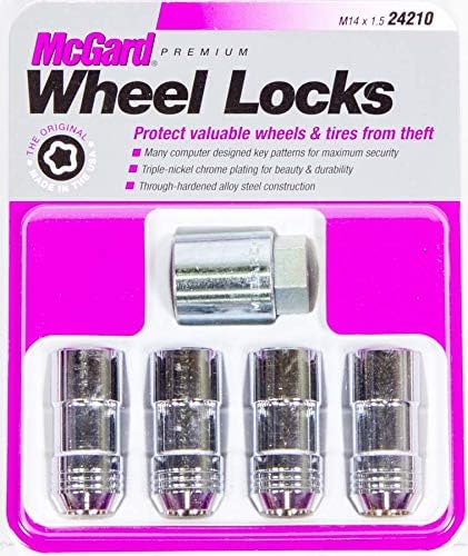 BRAND, CATEGORY, LUG NUTS, MCGARD, McGard 24210 Chrome Cone Seat Wheel Locks (M14 x 1.5 Thread Size) - Set of 4