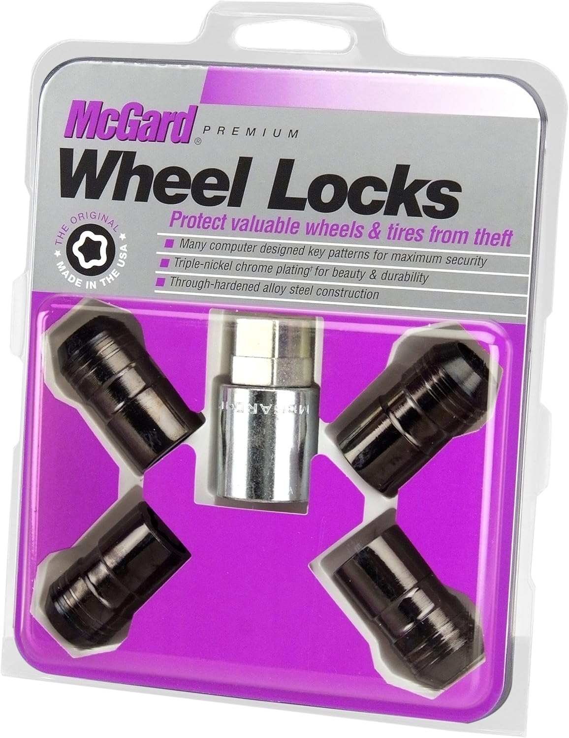 BRAND, CATEGORY, MCGARD, WHEEL LOCKS, McGard 24216 Black Cone Seat Wheel Locks (M14X1.5 Thread Size) - Set of 4