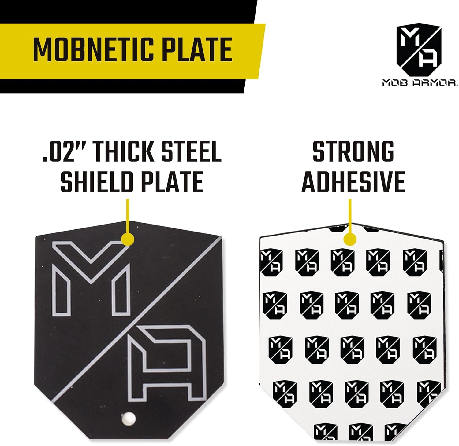 BRAND, CATEGORY, CRADLES, MOB ARMOR, Mob Armor MobNetic Plate - Phone Magnet Plate Compatible for iPhone & Android - 0.02" Thick Metal - 3M VHB Adhesive Magnetic Plate for Phone Mount for Cars, Trucks, Motorcycles & Athletes - 2 Pack