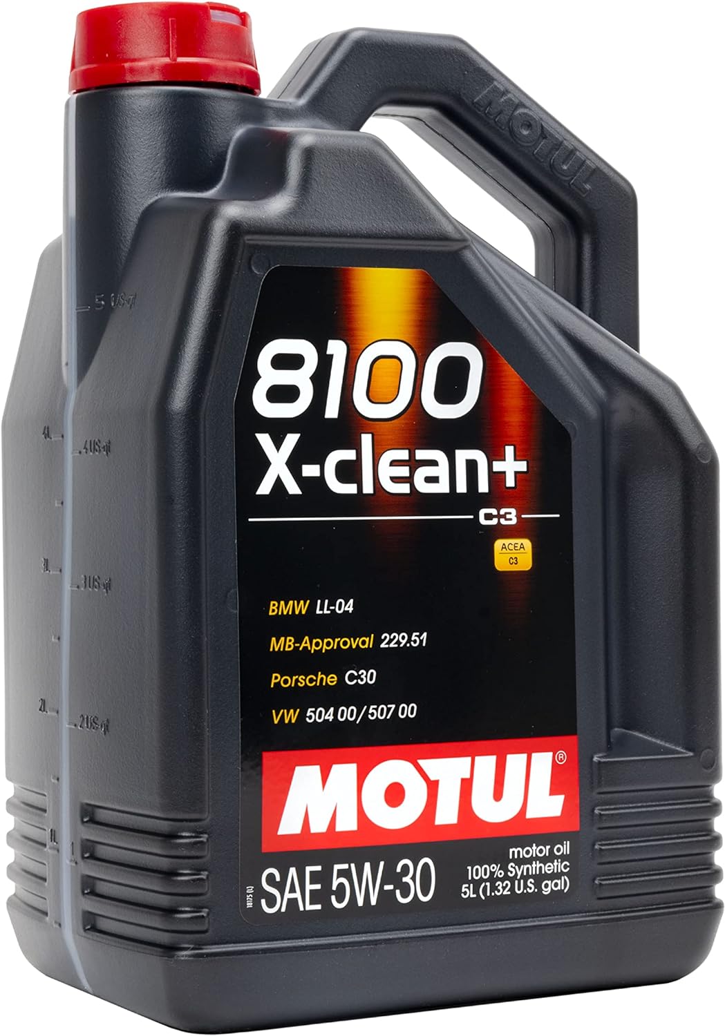 BRAND, CATEGORY, MOTOR OILS, MOTUL, Motul 8100 X-Clean+ 5W30 100% Synthetic Engine Oil 5 Liter (106377)