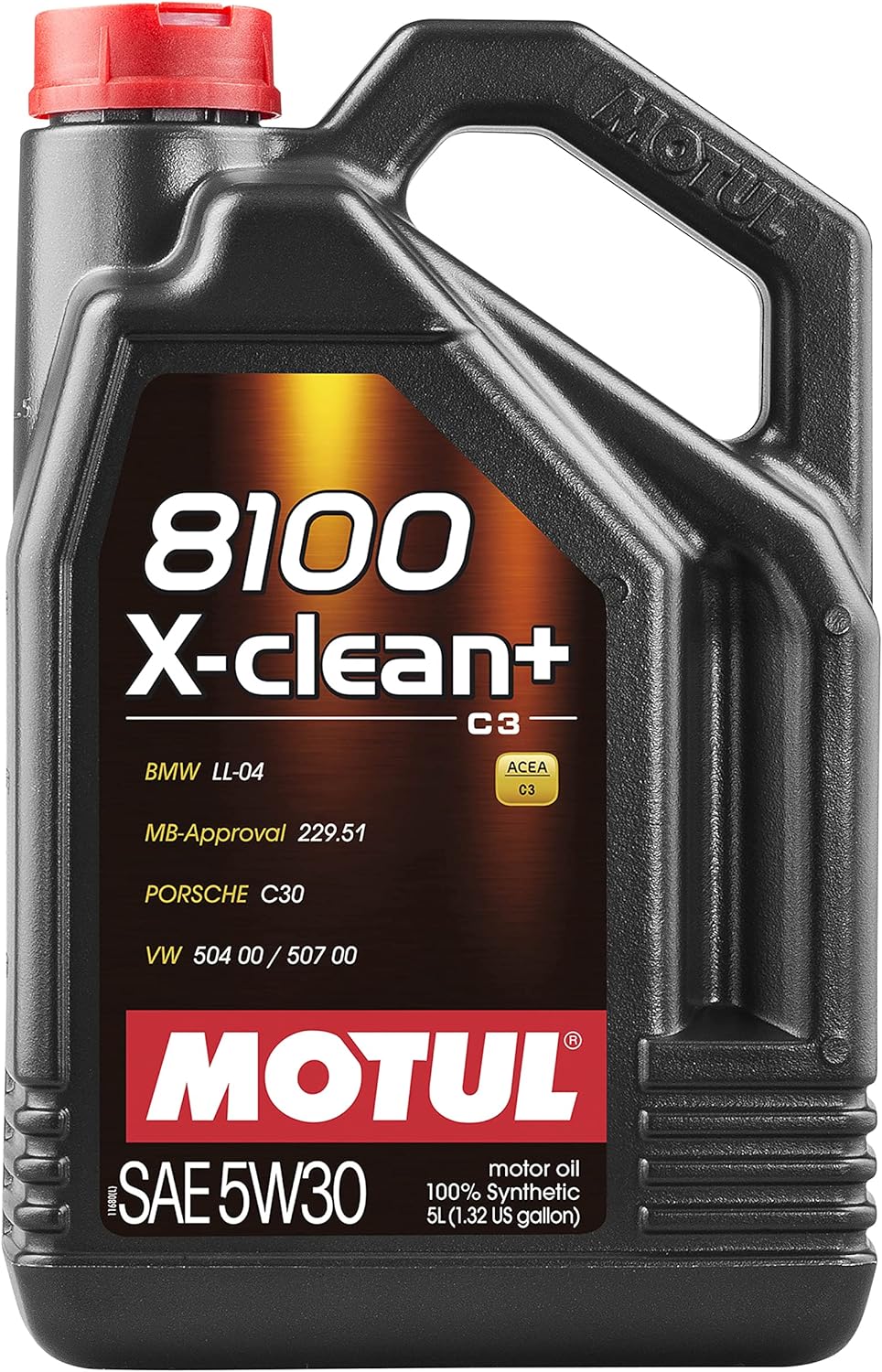 BRAND, CATEGORY, MOTOR OILS, MOTUL, Motul 8100 X-Clean+ 5W30 100% Synthetic Engine Oil 5 Liter (106377)