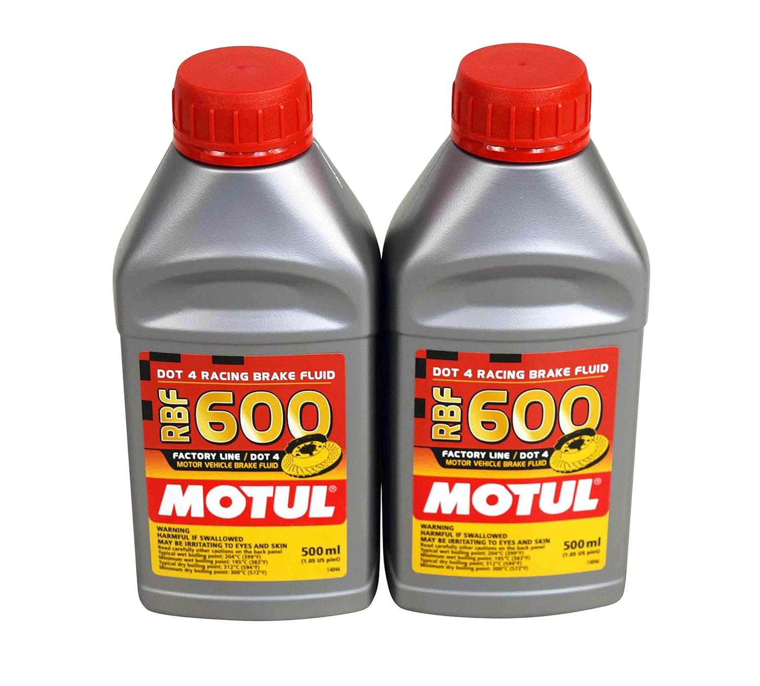 BRAKE FLUIDS, BRAND, CATEGORY, MOTUL, Motul MTL100949 8068HL RBF 600 Factory Line Dot-4 100 Percent Synthetic Racing Brake Fluid-500, 300. ml, 2 Pack