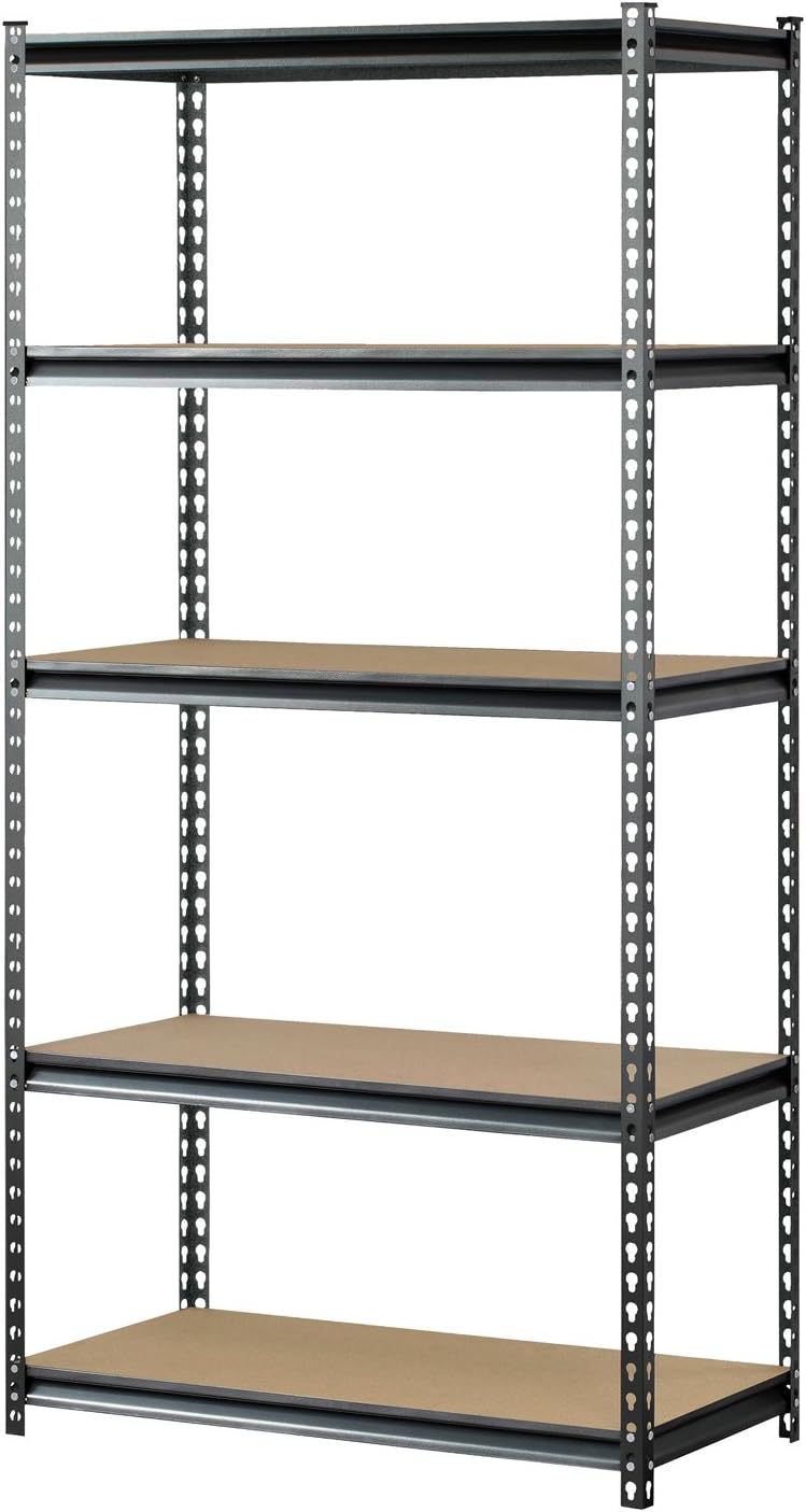 BRAND, CATEGORY, MUSCLE RACK, RACK ACCESSORIES, Muscle Rack UR361872PB5PAZ-SV Silver Vein Steel Storage Rack, 5 Adjustable Shelves, 4000 lb. Capacity, 72" Height x 36" Width x 18" Depth