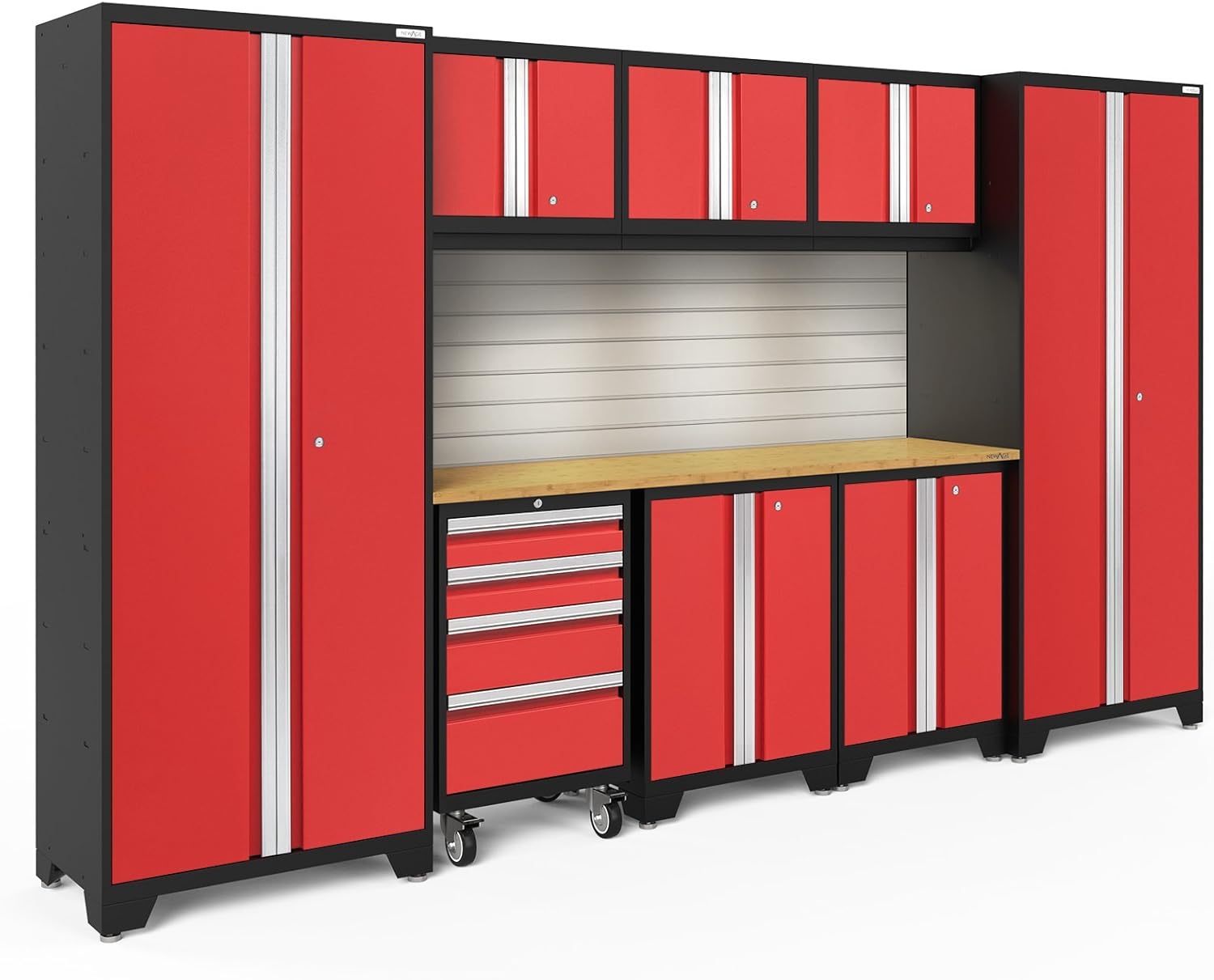 BRAND, CABINETS & STORAGE SYSTEMS, CATEGORY, NEWAGE PRODUCTS INC., NewAge Products Bold 3.0 Red 9 Piece Set, Garage Cabinets, 56291