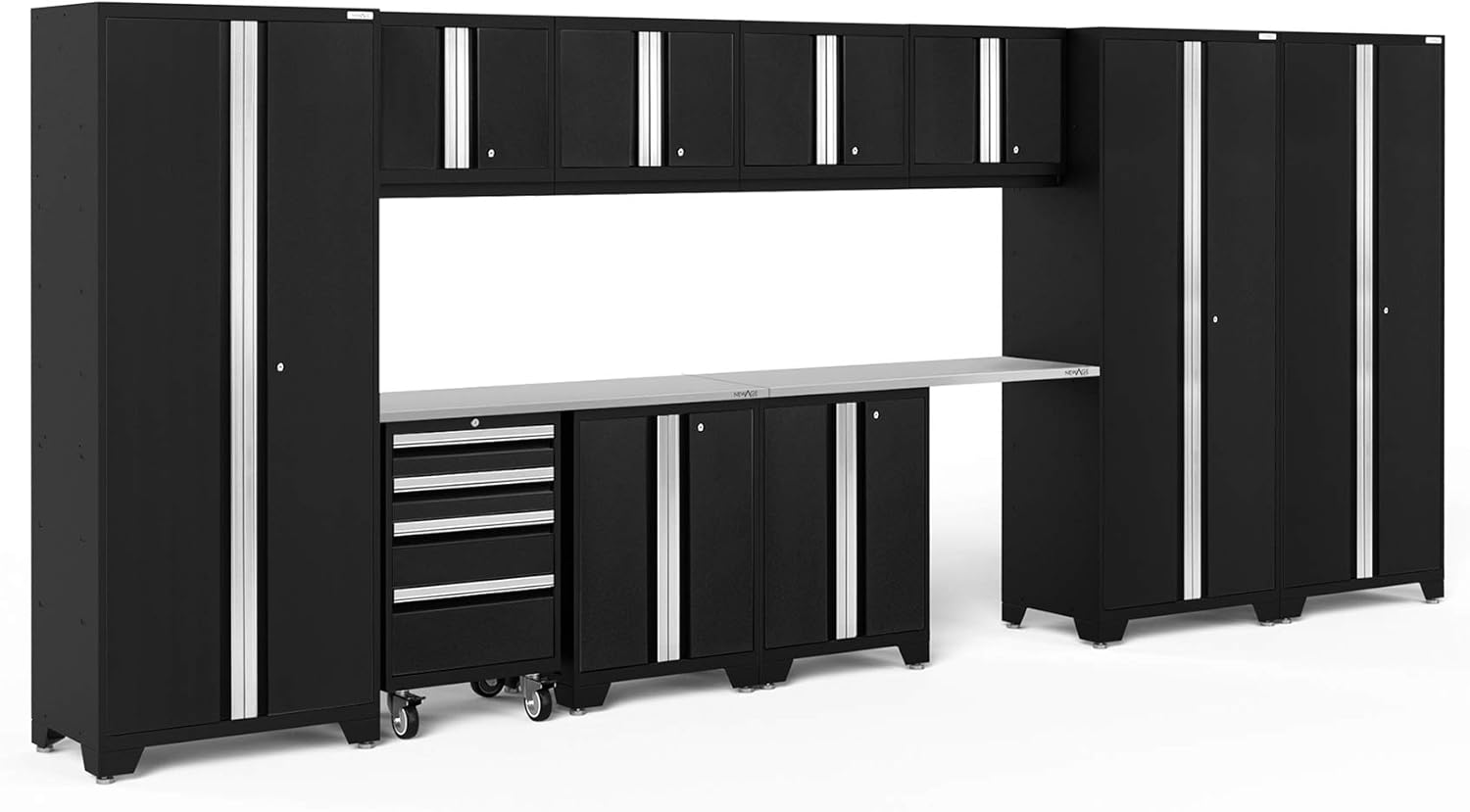 BRAND, CABINETS & STORAGE SYSTEMS, CATEGORY, NEWAGE PRODUCTS INC., NewAge Products Bold Series Black 12 Piece Set, Garage Cabinets, 63257