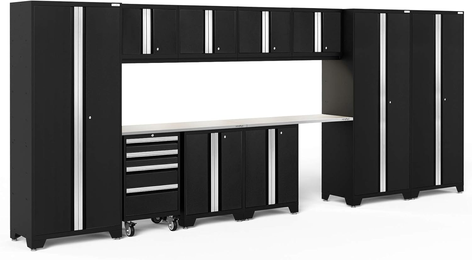 BRAND, CABINETS & STORAGE SYSTEMS, CATEGORY, NEWAGE PRODUCTS INC., NewAge Products Bold Series Black 12 Piece Set, Garage Cabinets, 63259